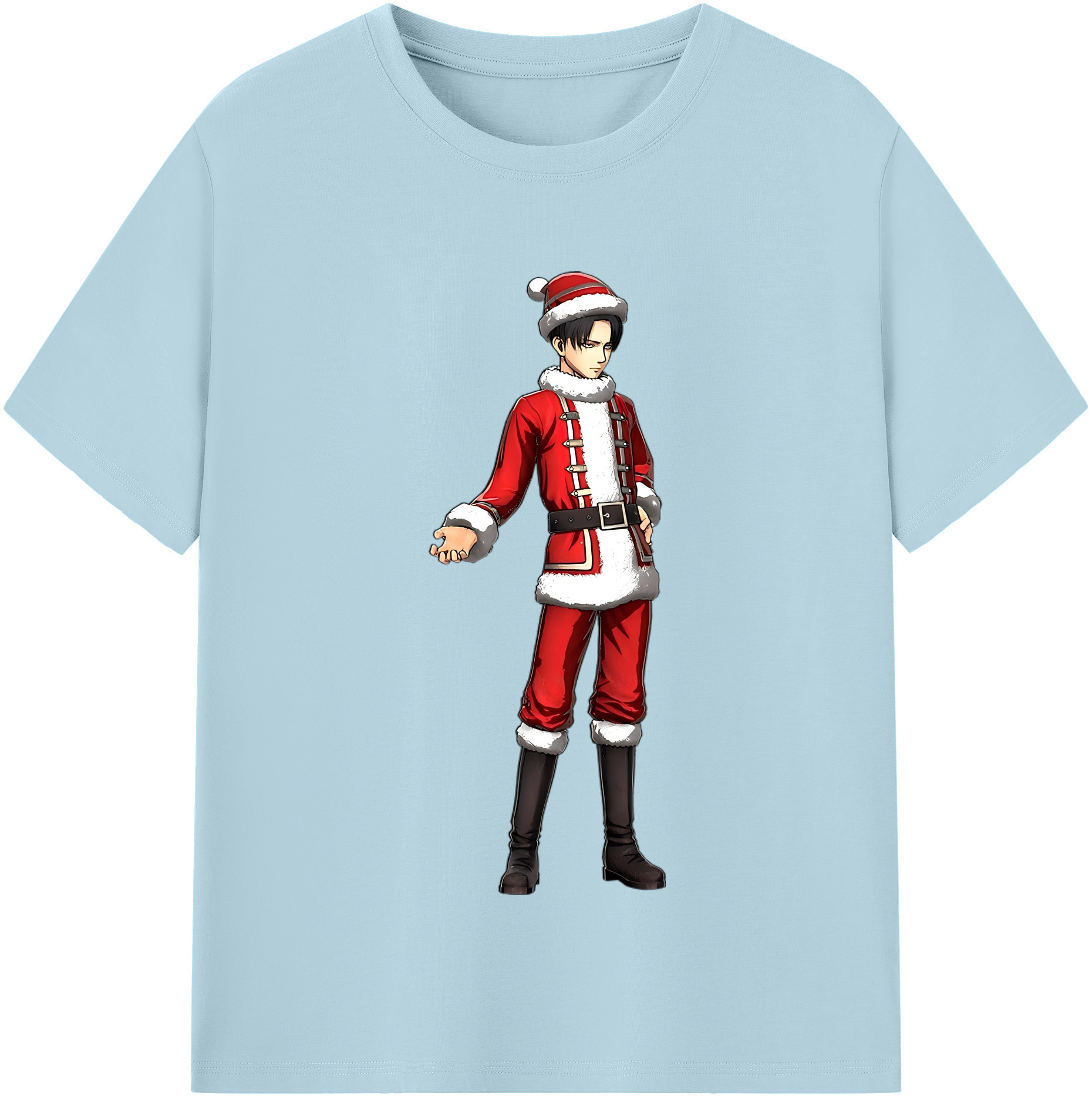 （画像用） 進撃の巨人 リヴァイ·アッカーマン Attack on Titan Levi Ackerman 綿100％半袖Tシャツ（フロントプリント）